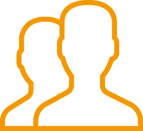 Orange icon of two people
